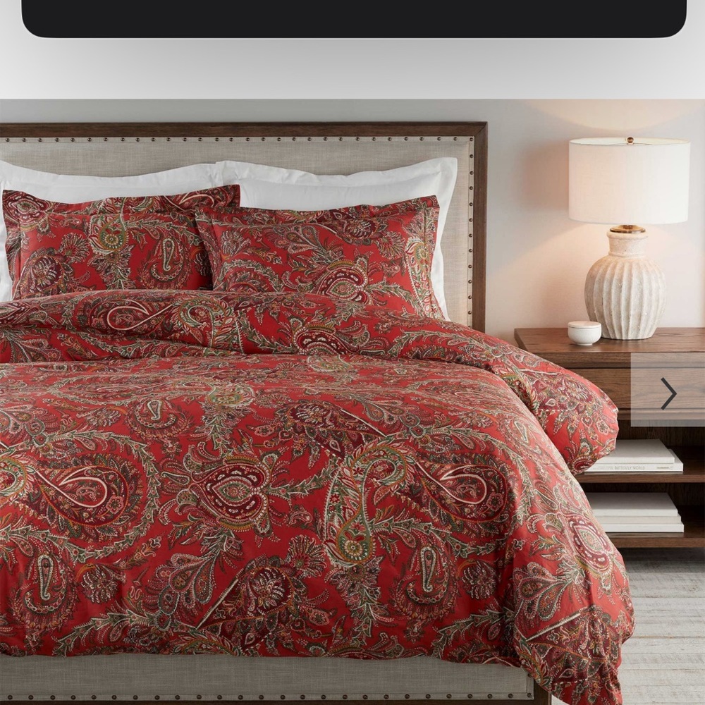 Pottery Barn Caroline Paisley Organic cotton duvet - king size